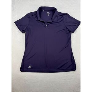 Adidas Women's Golf Polo Performance Sport Shirt - Dark Purple - LARGE